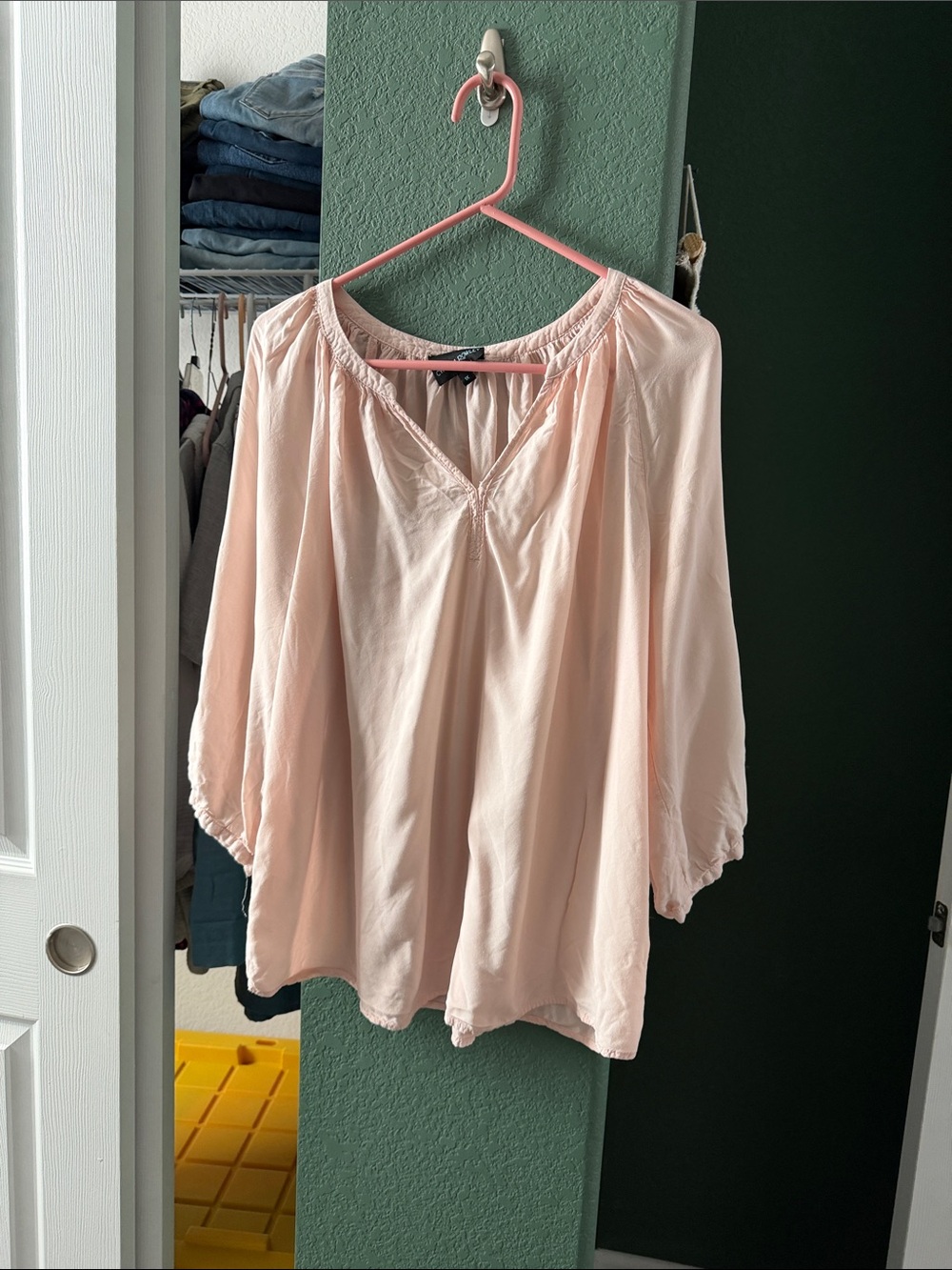 Cynthia Rowley Pale Pink Women's Peasant Tunic Top